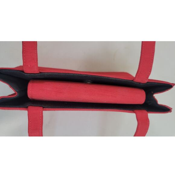 Kate Spade Red Handbag Small Double Straps Purse Satin Vintage Bag Snap Close - Picture 12 of 13